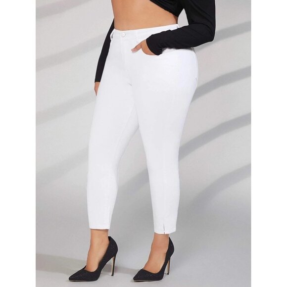 NEW SHEIN Plus High Waist Skinny Jeans Size 1XL Color White - Picture 4 of 8